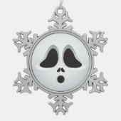De schreeuw Halloween Emoji Tin Sneeuwvlok Ornament (Voorkant)