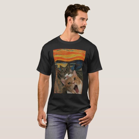 De Schreeuw Kat Schilderen Kat T-shirt (Voorkant volledig)
