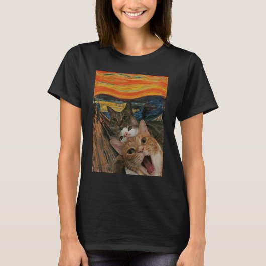 De Schreeuw Kat Schilderen Kat T-shirt (Voorkant)