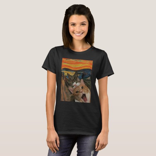 De Schreeuw Kat Schilderen Kat T-shirt (Voorkant volledig)
