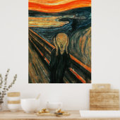 De schreeuw Munch moderne kunst abstract Poster (Keuken)