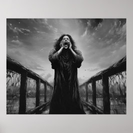 De schreeuw opnieuw bedacht in zwart en wit | poster