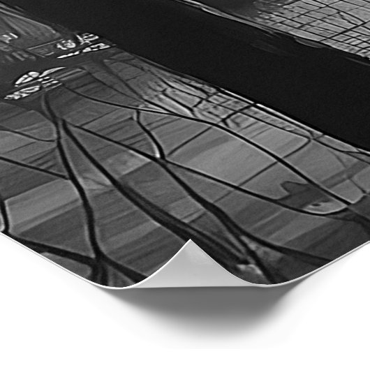 De schreeuw opnieuw bedacht in zwart en wit | poster (Hoek)