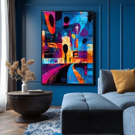 De schreeuw opnieuw geïnterpreteerd in het Abstrac Poster