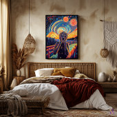 De schreeuw Synthwave Cyberpunk Art Poster