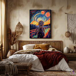 De schreeuw Synthwave Cyberpunk Art Poster