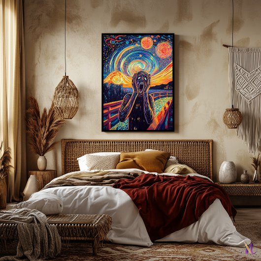 De schreeuw Synthwave Cyberpunk Art Poster