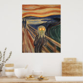 De schreeuw van Bitcoin (Munch) Poster (Keuken)