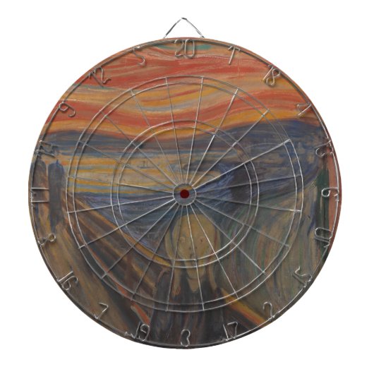 De schreeuw van de natuur door Edvard Munch 1893 Dartbord (Voorkant)