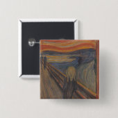 De schreeuw van de natuur door Edvard Munch 1893 Vierkante Button 5,1 Cm (Voorkant /achterkant)