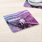 De schreeuw van Edvard Munch Kartonnen Onderzetters (Schuin)