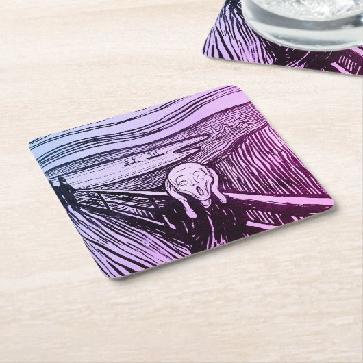 De schreeuw van Edvard Munch Kartonnen Onderzetters (Schuin)