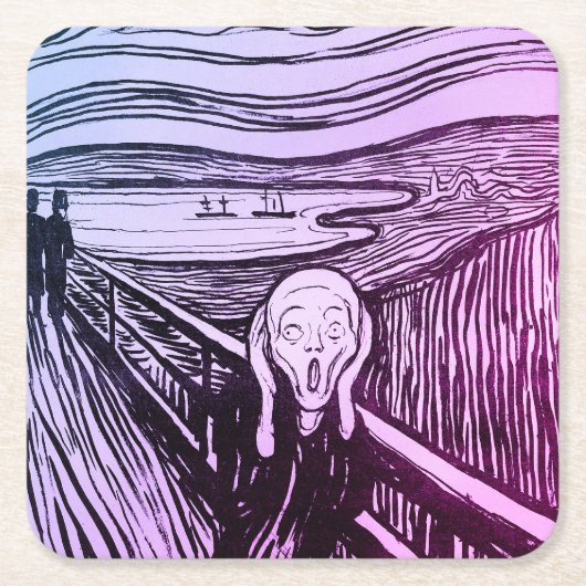 De schreeuw van Edvard Munch Kartonnen Onderzetters (Voorkant)