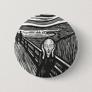 De schreeuw van Edvard Munch Ronde Button 5,7 Cm