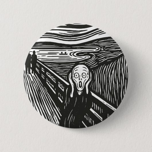 De schreeuw van Edvard Munch Ronde Button 5,7 Cm (Voorkant)