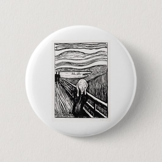 de schreeuw van Edvard Munch Ronde Button 5,7 Cm (Voorkant)