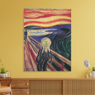 De Schreeuw van Edvard Munch, Vintage Expressionis Canvas Afdruk