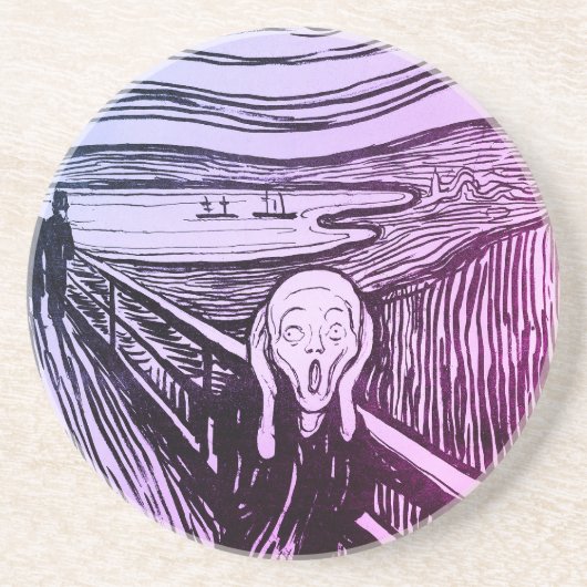 De schreeuw van Edvard Munch Zandsteen Onderzetter (Voorkant)