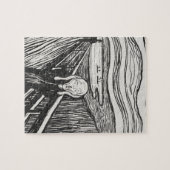 De Schreeuw van Edvard Munch Zwart en Wit Legpuzzel (Horizontaal)