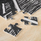 De Schreeuw van Edvard Munch Zwart en Wit Legpuzzel (Zijkant)