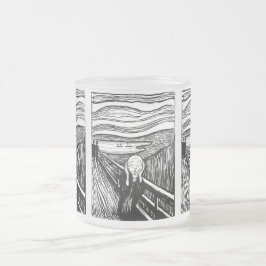 De Schreeuw van Munch – Zwart Lijn Litho Matglas Koffiemok