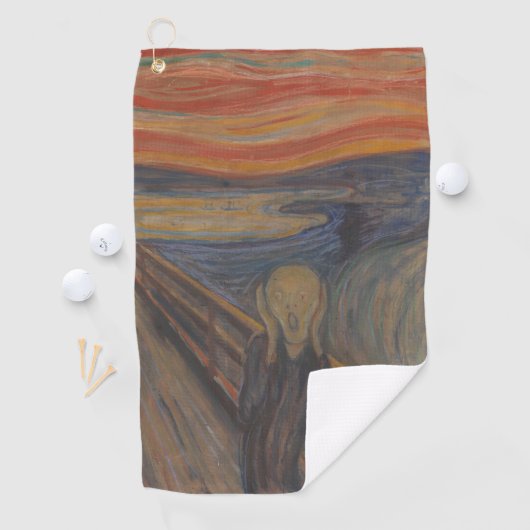 De schreeuw van Natuur, Edvard Munch, 1893 Golfhanddoek (Insitu)