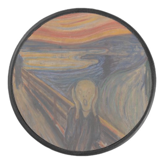 De schreeuw van Natuur, Edvard Munch, 1893 Hockey Puck (Voorkant)