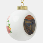 De schreeuw van Natuur, Edvard Munch, 1893 Keramische Bal Ornament (Links)