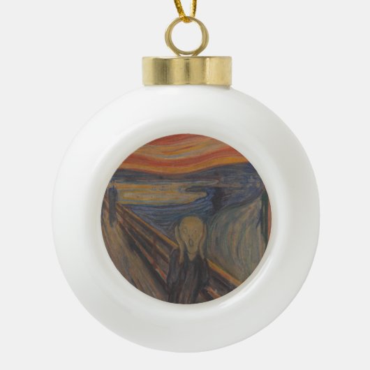 De schreeuw van Natuur, Edvard Munch, 1893 Keramische Bal Ornament (Voorkant)