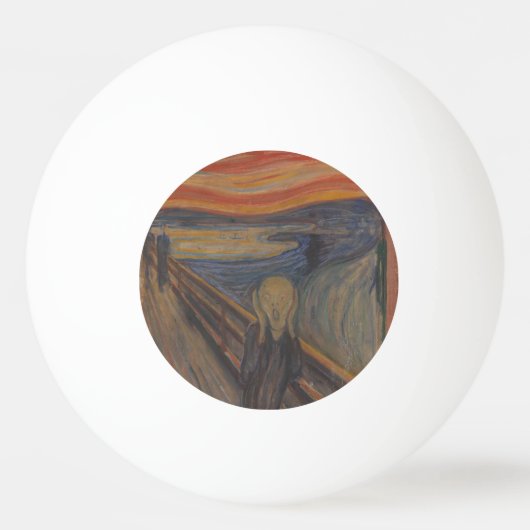 De schreeuw van Natuur, Edvard Munch, 1893 Pingpongbal (Voorkant)