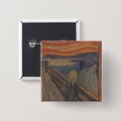 De schreeuw van Natuur, Edvard Munch, 1893 Vierkante Button 5,1 Cm (Voorkant /achterkant)