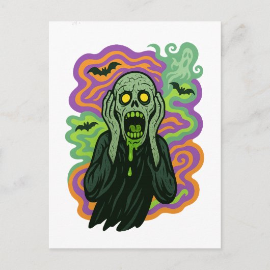 De Schreeuw - Zombie Cartoon Briefkaart (Voorkant)