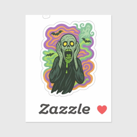 De Schreeuw - Zombie Cartoon Sticker (Vel)