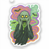 De Schreeuw - Zombie Cartoon Sticker (Voorkant)