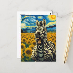 De schreeuwende Zebra Faux Van Gogh Briefkaart