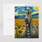 De schreeuwende Zebra Faux Van Gogh Briefkaart (Voorkant / Achterkant)