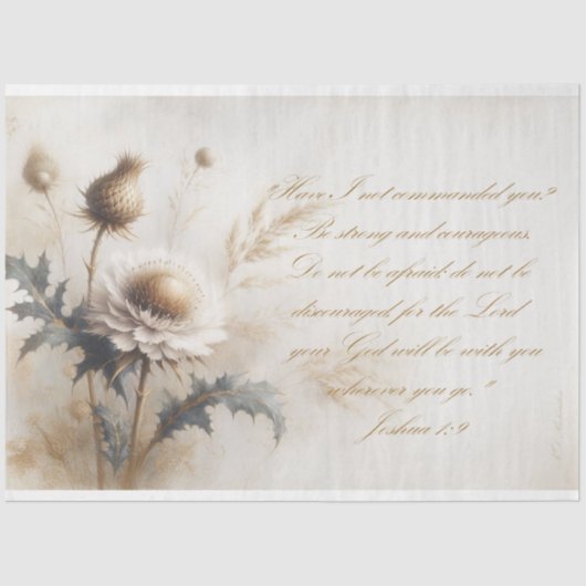De Schrift belooft Jozua 1:9 ontkoppeling Tissuepapier (Voorkant)