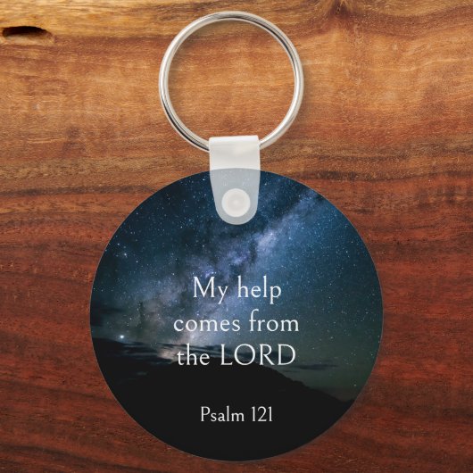 De Schrift troost Mijn hulp komt van de Heer Sleutelhanger (Voorkant)