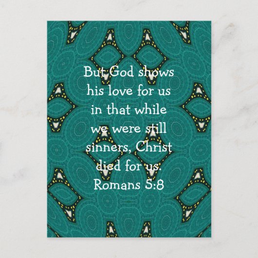 De Schrift van de Liefde van God Citaat Romans 5:8 Briefkaart (Voorkant)