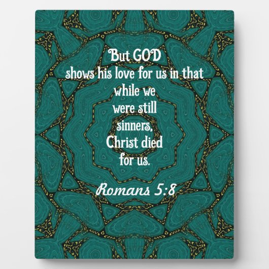 De Schrift van de Liefde van God Citaat Romans 5:8 Fotoplaat (Voorkant)