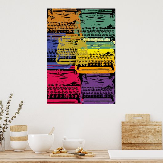 de schrijfmachine - donker poster (Keuken)