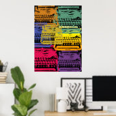de schrijfmachine - donker poster (Thuiskantoor)