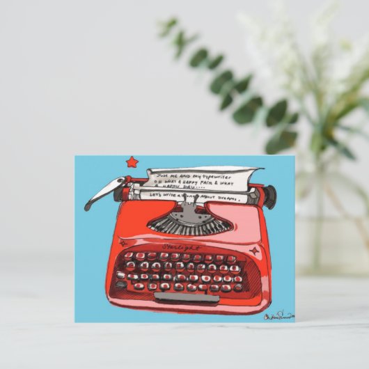 De Schrijfmachine van Starfire van het sterrelicht Briefkaart (Staand voorkant)