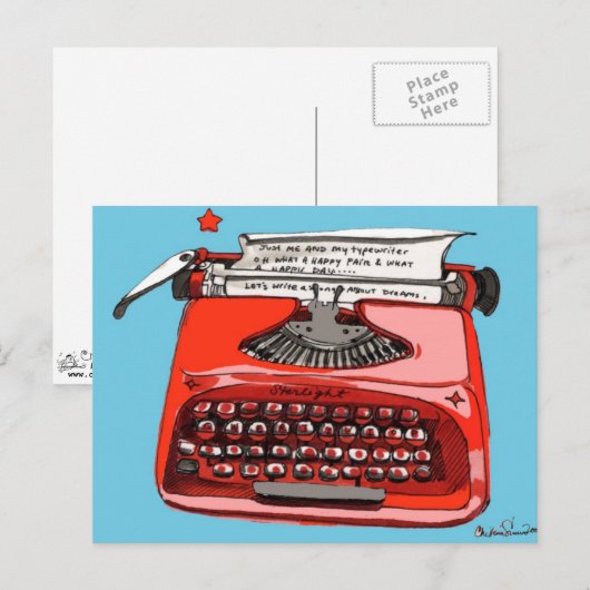De Schrijfmachine van Starfire van het sterrelicht Briefkaart (Voorkant / Achterkant)