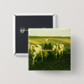 De schrijver Lev Nikolaevich Tolstoy Vierkante Button 5,1 Cm (Voorkant /achterkant)