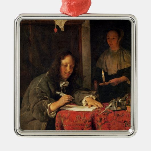 De schrijver metalen ornament (Voorkant)