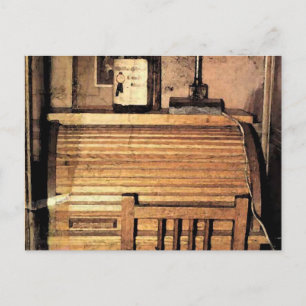 De schrijver Roll Top Desk Briefkaart