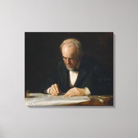 De schrijver van Thomas Eakins Canvas Afdruk (Voorkant)