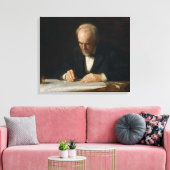 De schrijver van Thomas Eakins Canvas Afdruk (Insitu (Woonkamer))