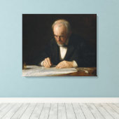 De schrijver van Thomas Eakins Canvas Afdruk (Insitu (Houten vloer))
